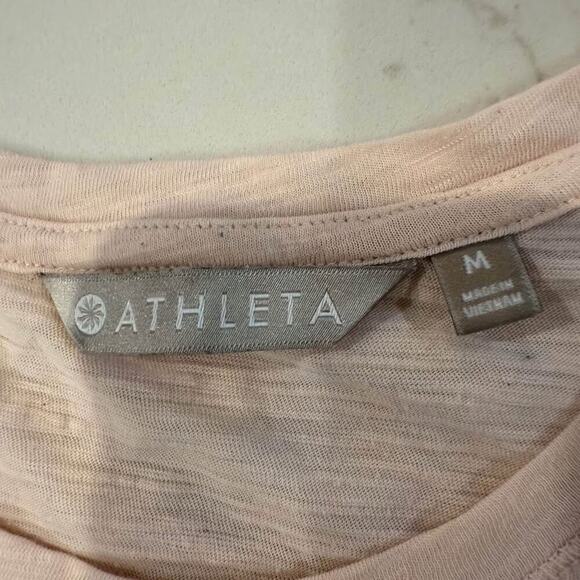 Athleta Essential Crewneck Tank Top Cut Out Back Women's Medium Pink Activewear - Picture 2 of 5